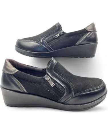 TIMBOS SAPATILHAS COM CUNHA INTERNA DE MULHER PRETO 132063 NEGRO