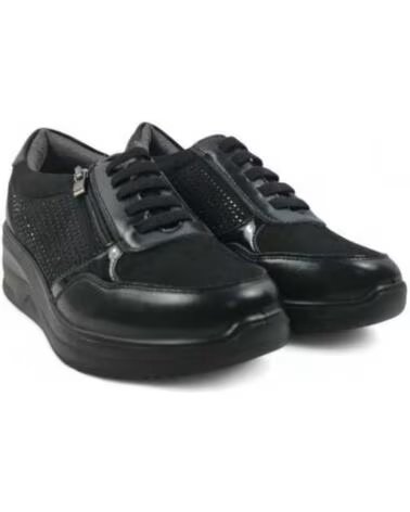 SAPATILHAS DESPORTIVAS COM CUNHA INTERIOR E FECHO ECLAIR TIMBOS 132061 NEGRO
