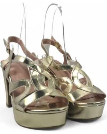 TIMBOS SANDÁLIA SALTO PLATAFORMA FESTA MULHER COR OURO 132131 ORO