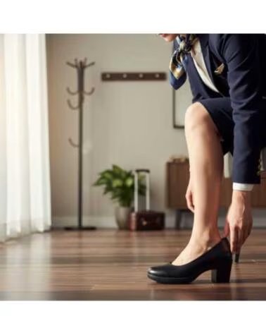 TIMBOS ESCARPINS TALON HABILLE FEMME 132155 NOIR NEGRO