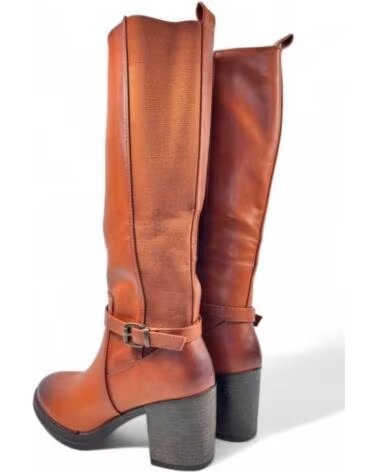 TIMBOS DAMEN LANGSCHAFTSTIEFEL MIT ABSATZ UND SCHNALLE 132309 CAMEL