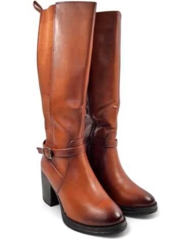 TIMBOS DAMEN LANGSCHAFTSTIEFEL MIT ABSATZ UND SCHNALLE 132309 CAMEL
