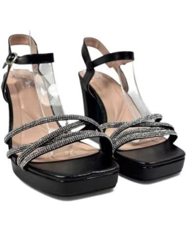 TIMBOS SANDALO TACCO PIATTAFORMA FESTA DONNA 132335 NERO NEGRO