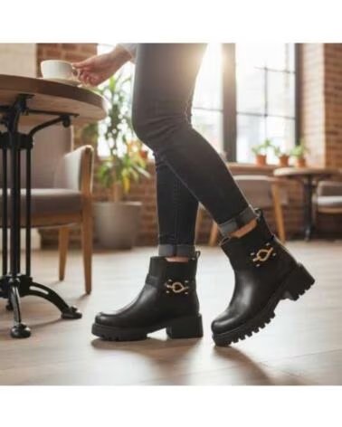 TIMBOS BOTTINE TALON PLATEFORME FEMME 132320 NEGRO