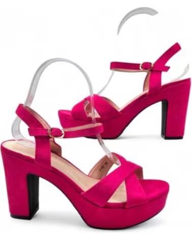 TIMBOS SANDALO TACCO PIATTAFORMA ELEGANTE FUCSIA 132096 FUXIA
