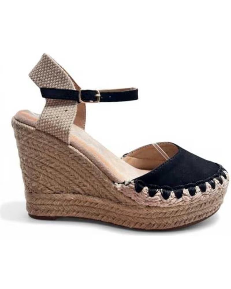 TIMBOS SANDÁLIA ANABELA ESPADRILLE MULHER PRETO 132551 NEGRO