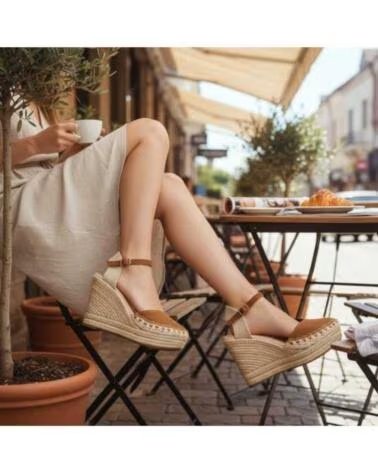 TIMBOS SANDALIA CUNA ESPARTO MUJER CAMEL 132548