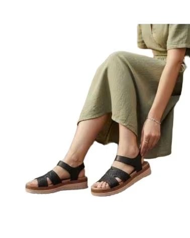 TIMBOS SANDALIA PLATAFORMA COMODA MUJER 132624 NEGRO