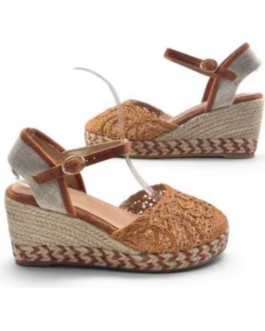 TIMBOS SANDALE WEDGE ESPARTO FEMME CAMEL 132654