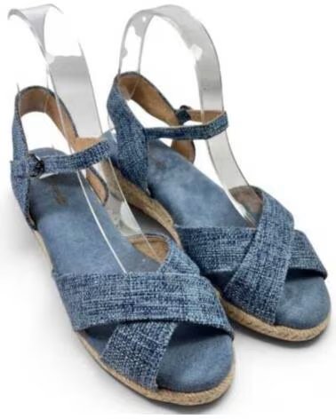 TIMBOS SANDÁLIA ANABELA ESPARTO MULHER 132711 AZUL