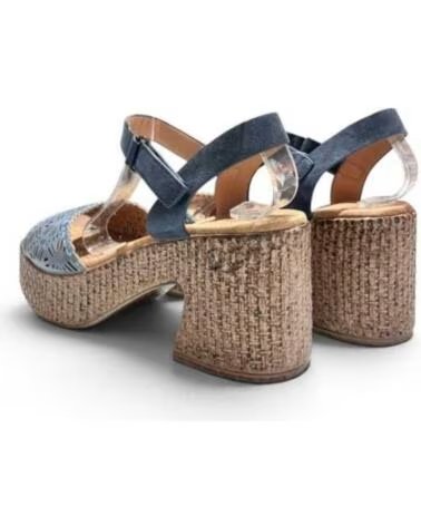 TIMBOS SANDÁLIA SALTO MADEIRA ESPARTO AZUL 132651