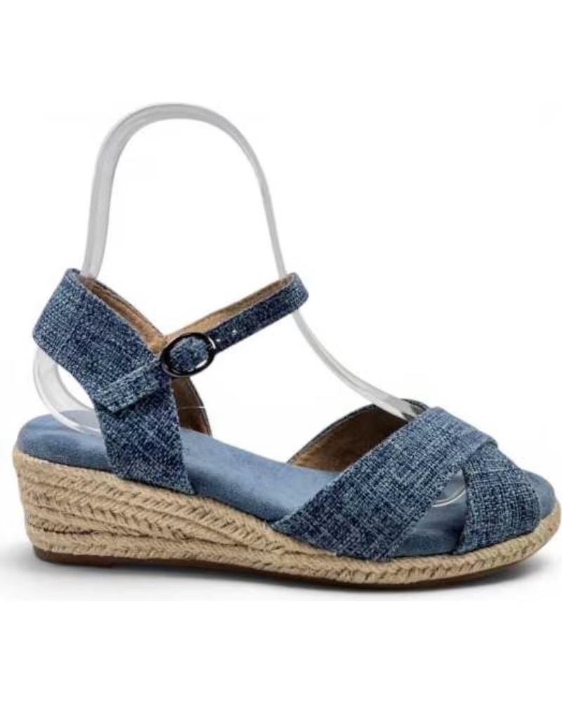TIMBOS SANDÁLIA ANABELA ESPARTO MULHER 132711 AZUL