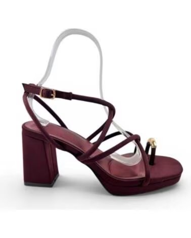 TIMBOS SANDALIA VESTIR TACON ANCHO VINO 132751