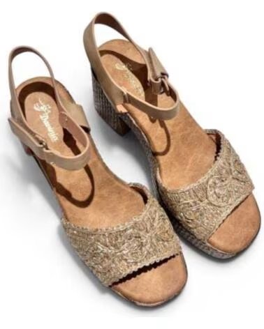 TIMBOS SANDÁLIA DE SALTO DE MADEIRA OURO 132649 ORO