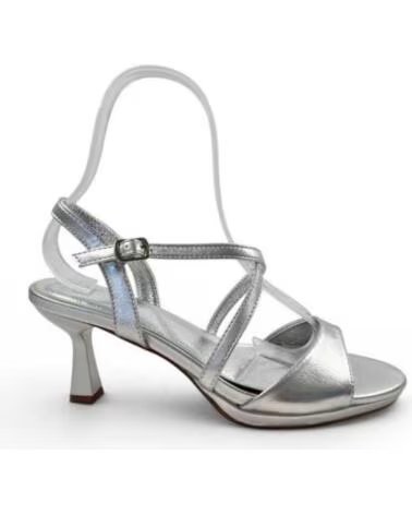 TIMBOS SANDÁLIAS DE SALTO PARA FESTA E CERIMÔNIA EM PRATA MODELO 132771 PLATA