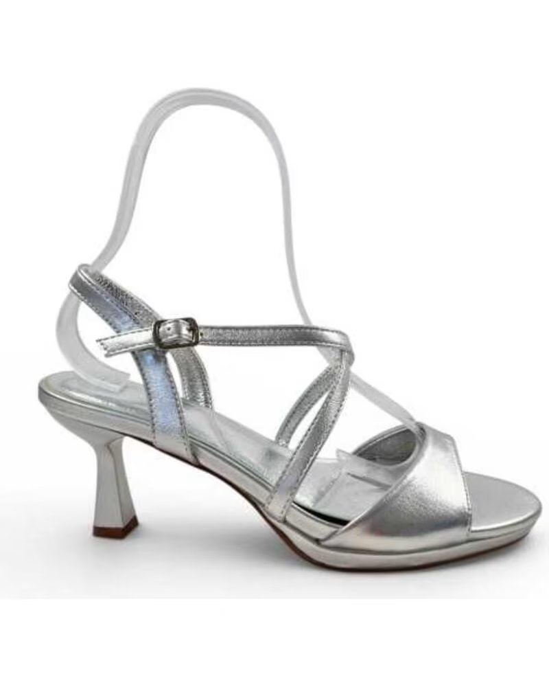 TIMBOS SANDÁLIAS DE SALTO PARA FESTA E CERIMÔNIA EM PRATA MODELO 132771 PLATA