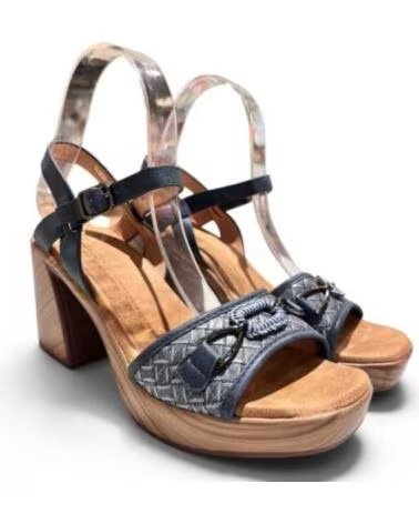 TIMBOS SANDALIA TACÓN MADERA AZUL 132643