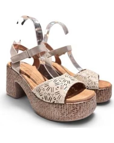 TIMBOS SANDALIA TACÓN MADERA MUJER BEIGE 132652