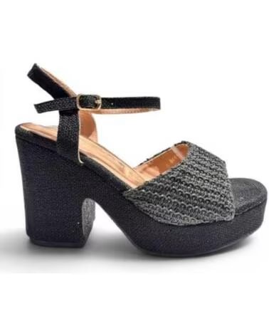 TIMBOS SANDALIA TACÓN MADERA MUJER NEGRO 132647