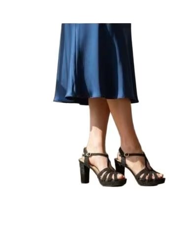 TIMBOS ABSATZ SANDALE UND PLATEAU PARTY 132720 NEGRO