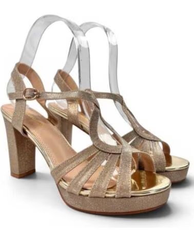 TIMBOS SANDALIAS DE TACÓN PARA FIESTA DE MUJER EN ORO 132721