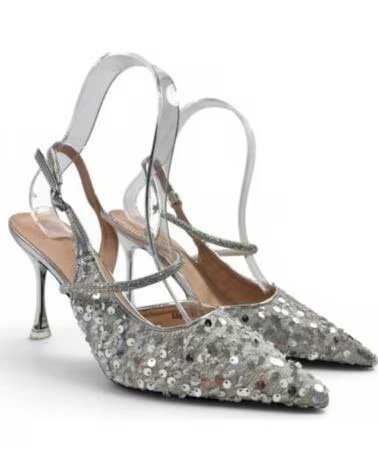 TIMBOS PARTY- UND FESTABSATZSANDALEN FÜR DAMEN IN SILBER MODELL 132741 PLATA