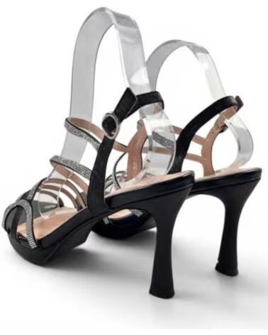 TIMBOS SANDALO TACCO E PLATEAU FESTA NERO 132743 NEGRO
