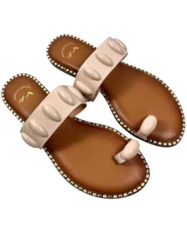 TIMBOS SANDALE ESCLAVE ENTRE-DOIGTS PLATE FEMME BEIGE 132994