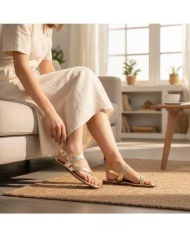 TIMBOS SANDALO SCHIAVA INFRADITO BASSO DONNA ORO 133080