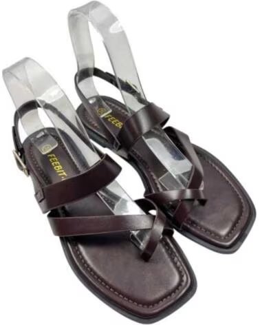 TIMBOS SANDALIA ESCLAVA DEDO PLANA MUJER CAFE 133321