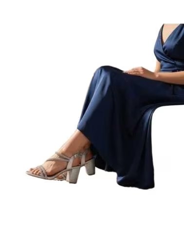 TIMBOS SANDALE TALON FETE FEMME ARGENT 133354 PLATA