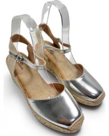 TIMBOS SANDALE COMPENSÉE ESPADRILLE ARGENT 133368 PLATA