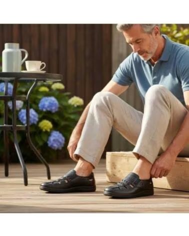 TIMBOS GESCHLOSSENE HERRENSANDALE 133381 NEGRO