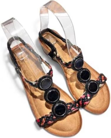 TIMBOS DAMEN BEQUEME KEILSANDALE SCHWARZ 133459 NEGRO