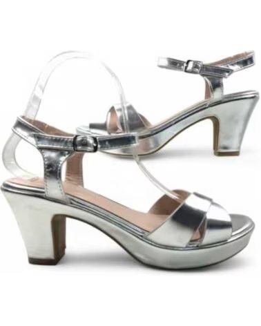 TIMBOS DAMEN PLATEAU ABSATZ SANDALE PARTY 133534 SILBER PLATA