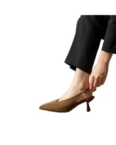 BUONAROTTI SANDALO TACCO SLINGBACK ELEGANTE DONNA CAMEL 133618