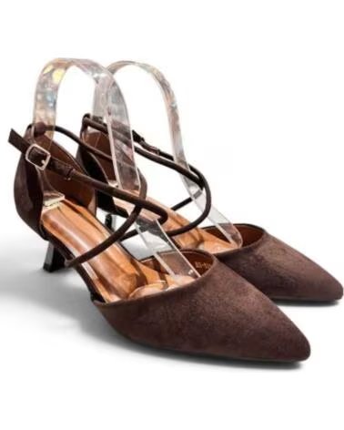 BUONAROTTI SANDALIA TACÓN TALONERA VESTIR 133724 MARRON