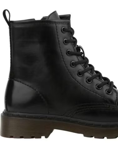 BB UP BOTIN MILITAR DE MUJER CON CORDONES 2467 PU NEGRO BLACK