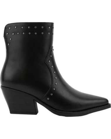 BB UP BOTIN COWBOY NEGRO DE MUJER CON TACON Y TACHAS 2640 PU NEGRO