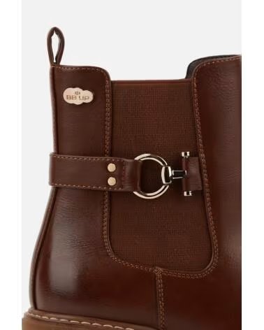 BB UP BOTINE CLASICO DE MUJER CON TACON Y HEBILLA 2623 PU MARRON BROWN