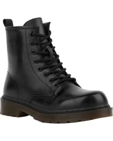 BB UP BOTIN MILITAR DE MUJER CON CORDONES 2467 PU NEGRO BLACK