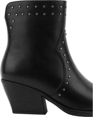 BB UP BOTIN COWBOY NEGRO DE MUJER CON TACON Y TACHAS 2640 PU NEGRO