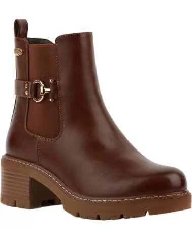 BB UP BOTINE CLASICO DE MUJER CON TACON Y HEBILLA 2623 PU MARRON BROWN