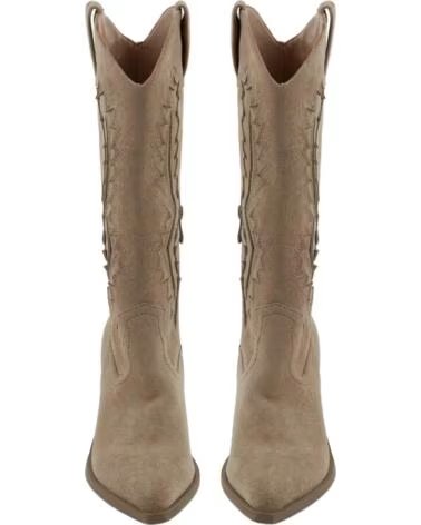 BB UP BOTA COWBOY DE MUJER BORDADA ANTE CREMA CON TACON 2642 ANTE BEIGE