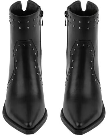 BB UP BOTIN COWBOY NEGRO DE MUJER CON TACON Y TACHAS 2640 PU NEGRO