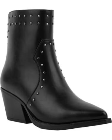 BB UP BOTIN COWBOY NEGRO DE MUJER CON TACON Y TACHAS 2640 PU NEGRO