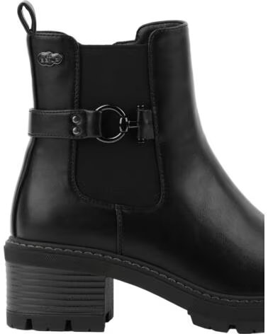 BB UP BOTINES DE MUJER CON TACON Y HEBILLA 2623 PU NEGRO BLACK