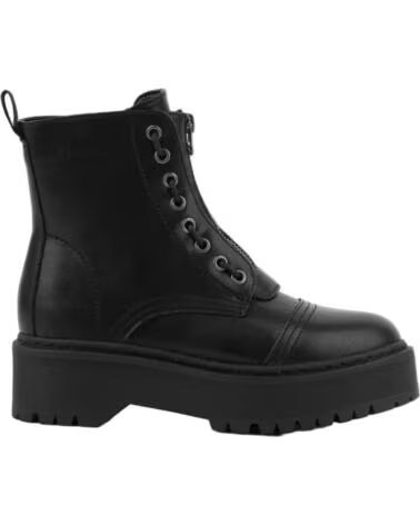 BB UP BOTIN MILITAR NEGRO DE MUJER CON CREMALLERA CENTRAL 1001 PU NEGRO BLACK