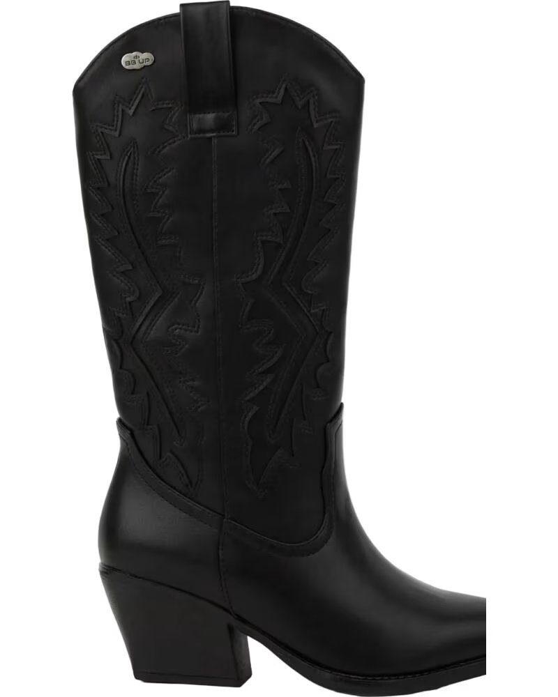 BB UP BOTA COWBOY DE MUJER NEGRA CON TACON CORTO 2642 ANTE NEGRO BLACK