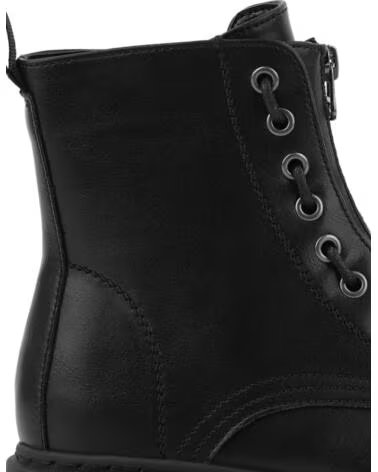 BB UP BOTIN MILITAR NEGRO DE MUJER CON CREMALLERA CENTRAL 1001 PU NEGRO BLACK